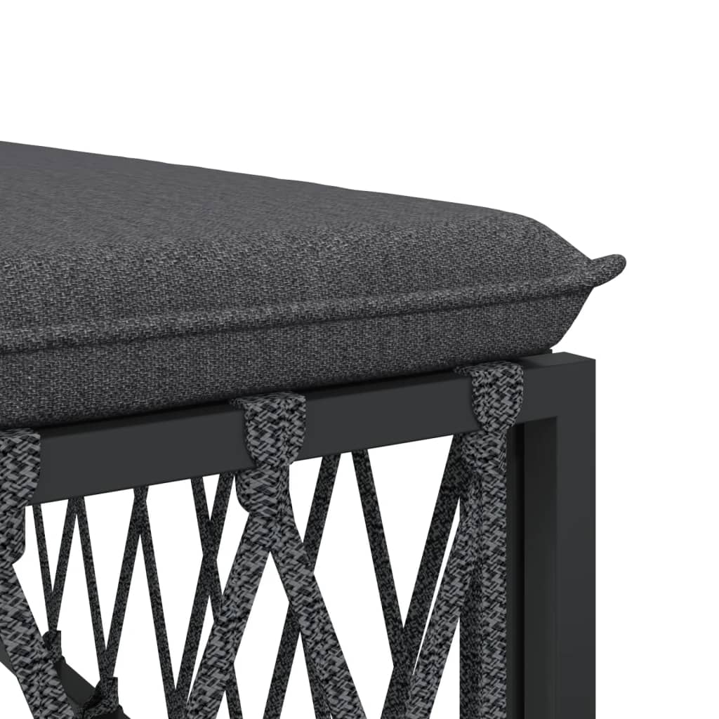 vidaXL Salon de jardin 4 pcs avec coussins anthracite acier