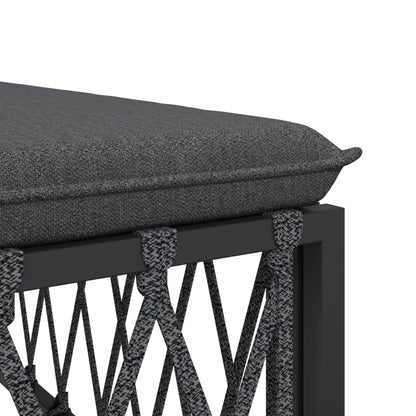 vidaXL Salon de jardin 4 pcs avec coussins anthracite acier