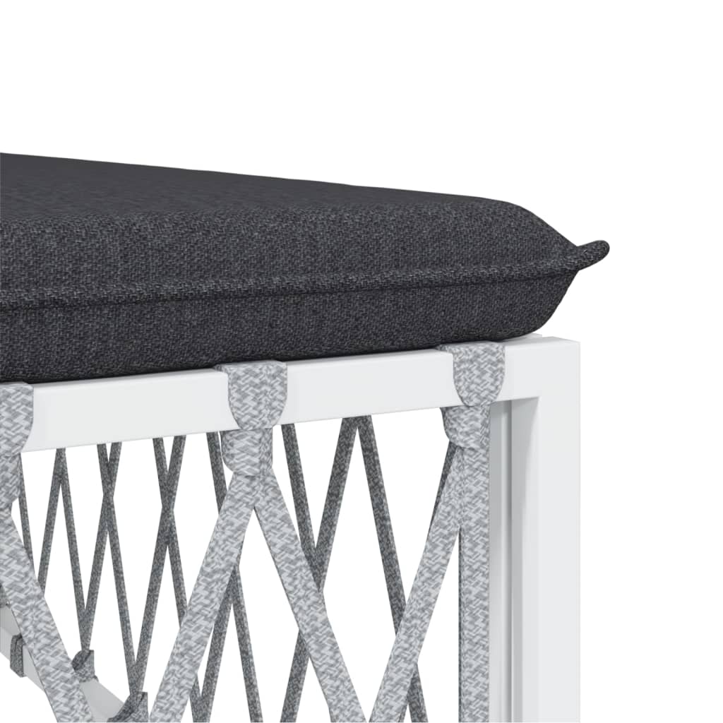 vidaXL Ensemble de mobilier de jardin 4 pcs avec coussins Blanc Acier