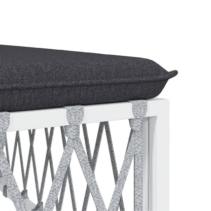 vidaXL Ensemble de mobilier de jardin 4 pcs avec coussins Blanc Acier