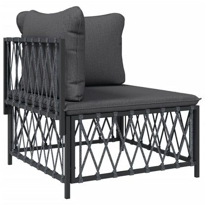 vidaXL Salon de jardin 4 pcs avec coussins anthracite acier