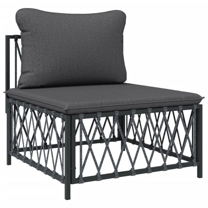 vidaXL Salon de jardin 4 pcs avec coussins anthracite acier