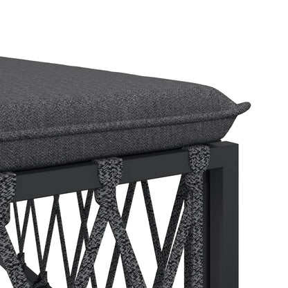vidaXL Salon de jardin 4 pcs avec coussins anthracite acier