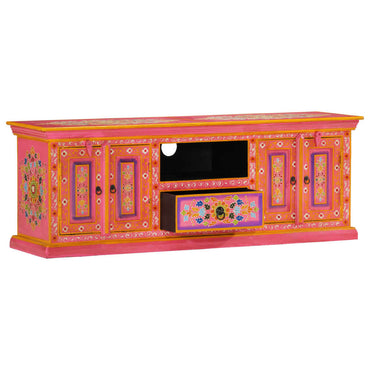 vidaXL Meuble TV Rose 110x30x40 cm Bois de manguier massif