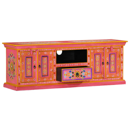 vidaXL Meuble TV Rose 110x30x40 cm Bois de manguier massif