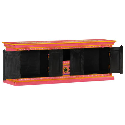 vidaXL Meuble TV Rose 110x30x40 cm Bois de manguier massif