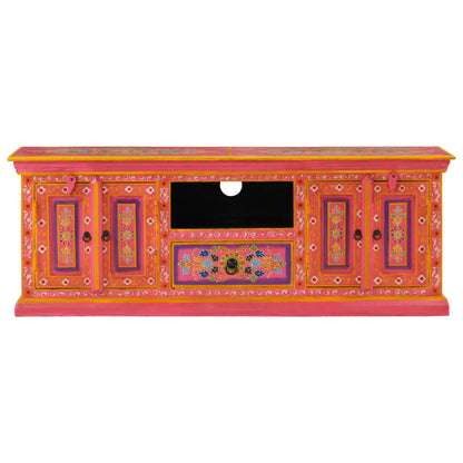 vidaXL Meuble TV Rose 110x30x40 cm Bois de manguier massif