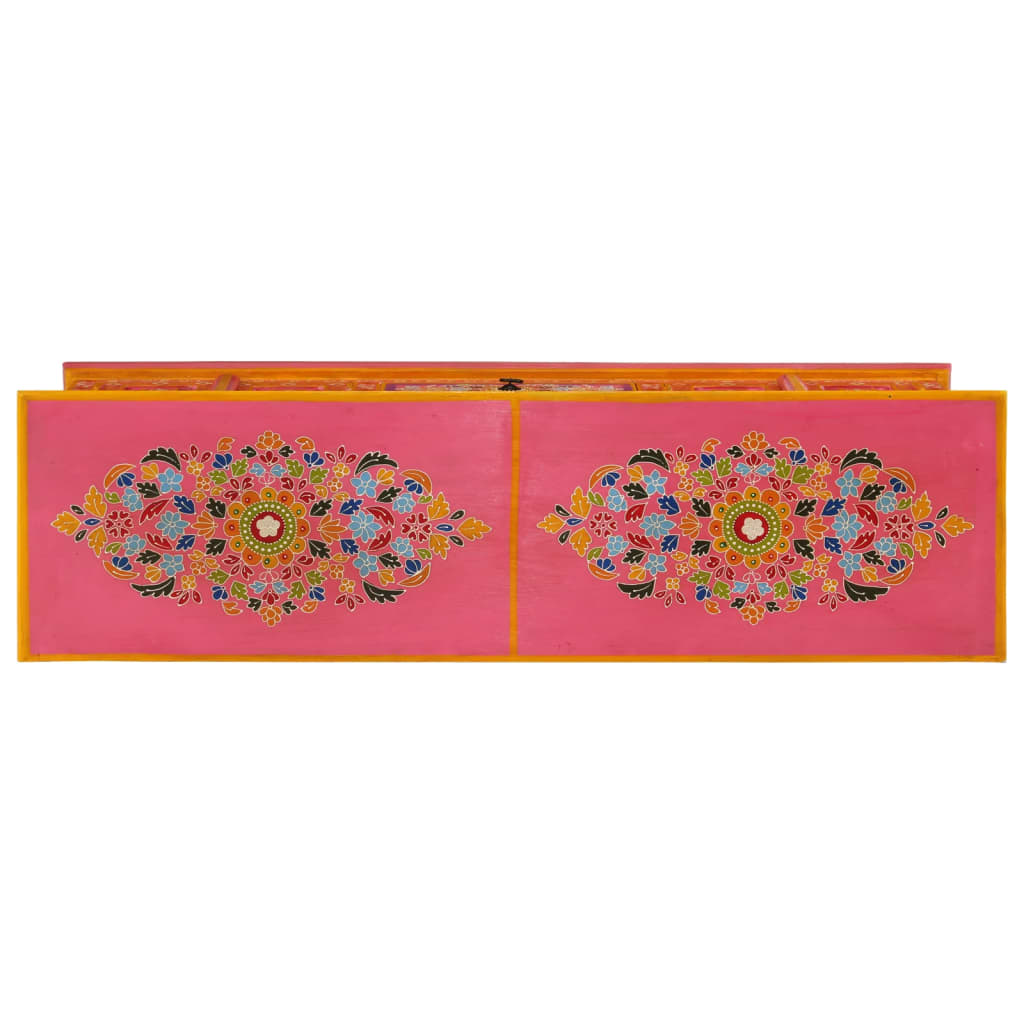 vidaXL Meuble TV Rose 110x30x40 cm Bois de manguier massif