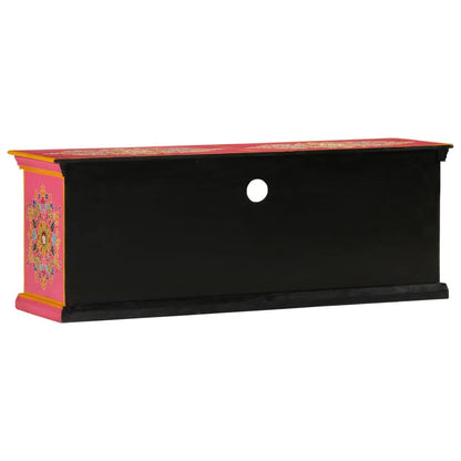vidaXL Meuble TV Rose 110x30x40 cm Bois de manguier massif