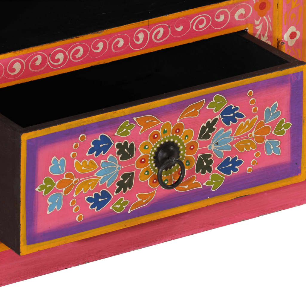 vidaXL Meuble TV Rose 110x30x40 cm Bois de manguier massif