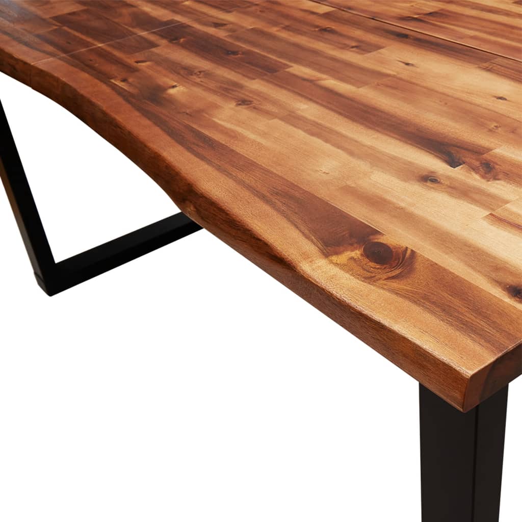 vidaXL Ensemble de salle à manger 3 pcs avec bord live edge Bois d'acacia massif