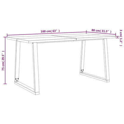 vidaXL Ensemble de salle à manger 3 pcs avec bord live edge Bois d'acacia massif