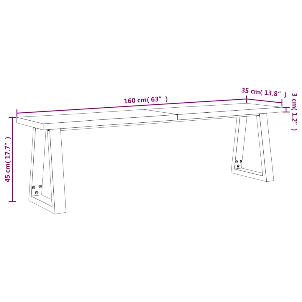 vidaXL Ensemble de salle à manger 3 pcs avec bord live en bois d'acacia massif