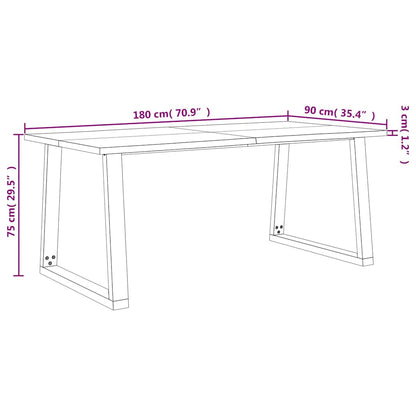 vidaXL Ensemble de salle à manger 3 pcs avec bord live en bois d'acacia massif