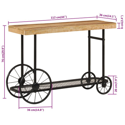 vidaXL Console 112x36x76 cm Bois de manguier massif et fer