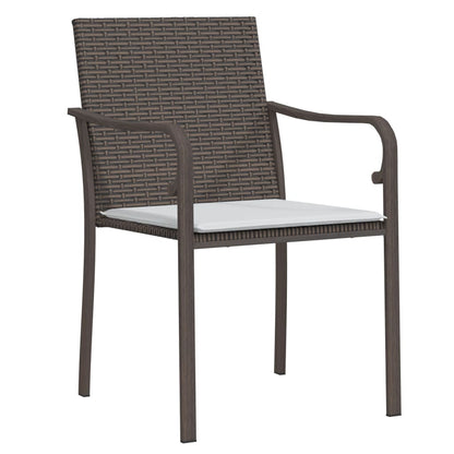 vidaXL 5-tlg. Garten-Essgruppe mit Kissen Poly Rattan und Stahl
