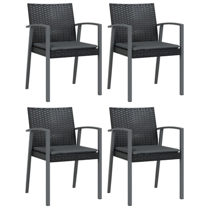 vidaXL 5-tlg. Garten-Essgruppe mit Kissen Poly Rattan und Stahl