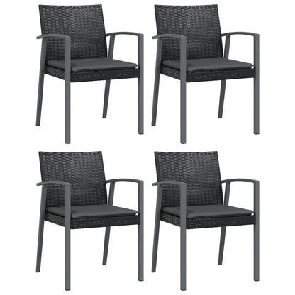 vidaXL 5-tlg. Garten-Essgruppe mit Kissen Poly Rattan und Stahl