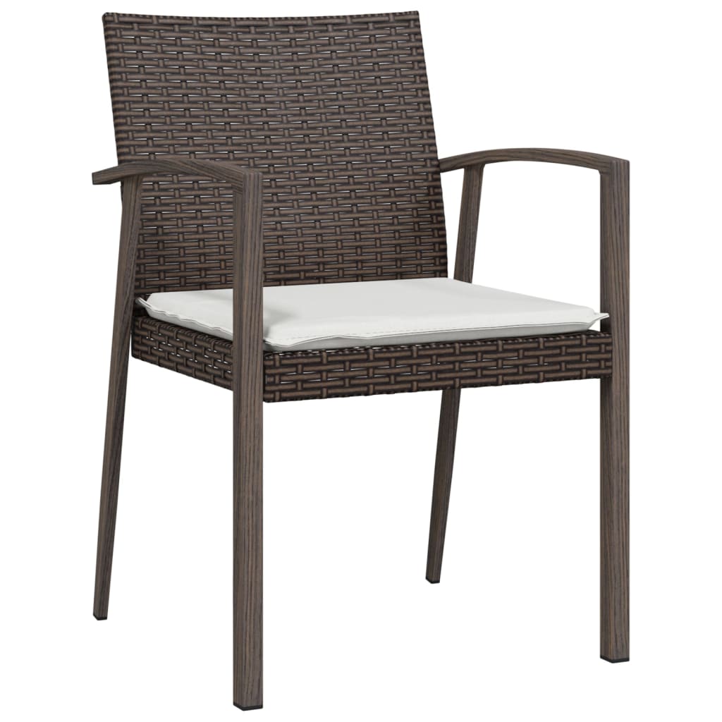 vidaXL 5-tlg. Garten-Essgruppe mit Kissen Poly Rattan und Stahl