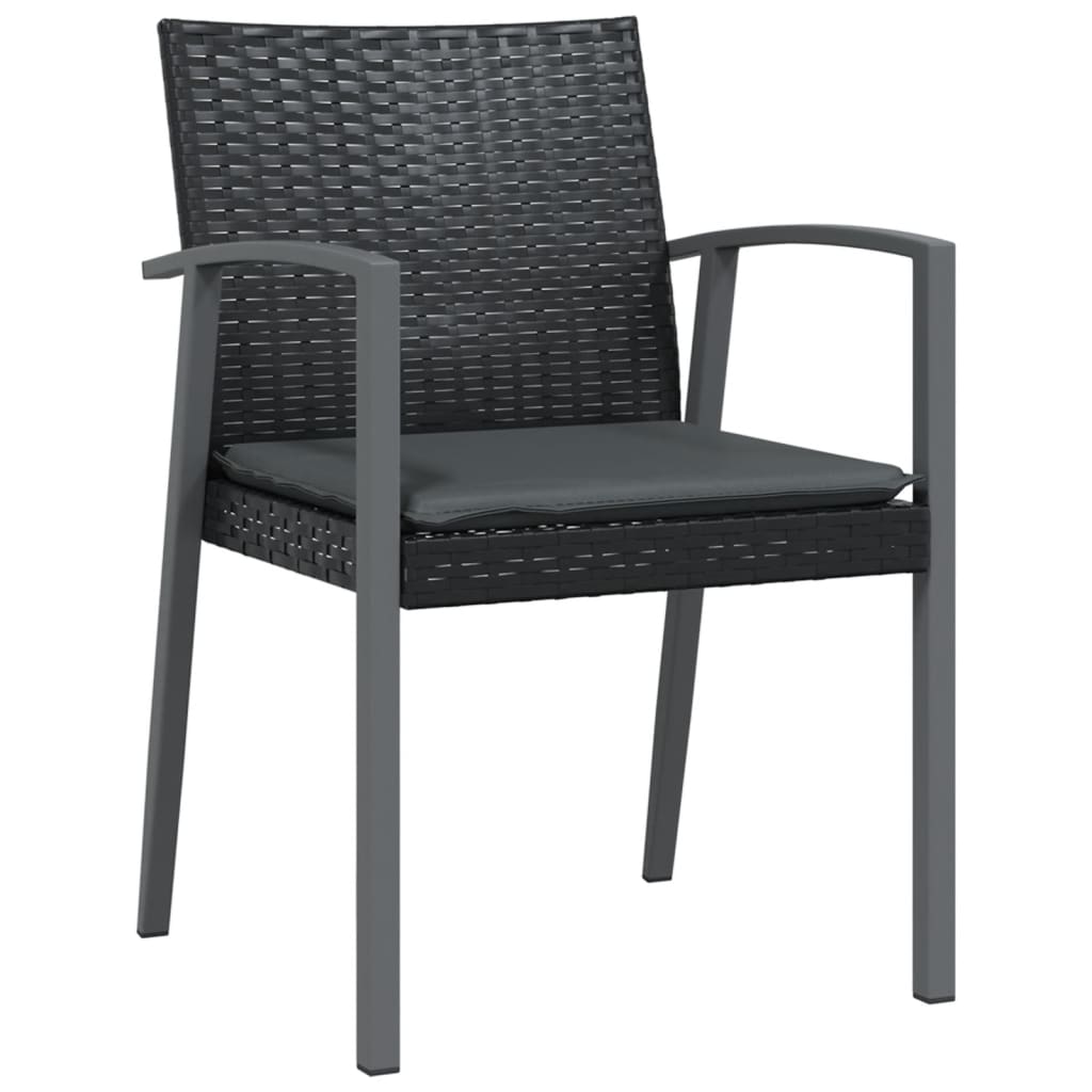 vidaXL 5-tlg. Garten-Essgruppe mit Kissen Poly Rattan und Stahl