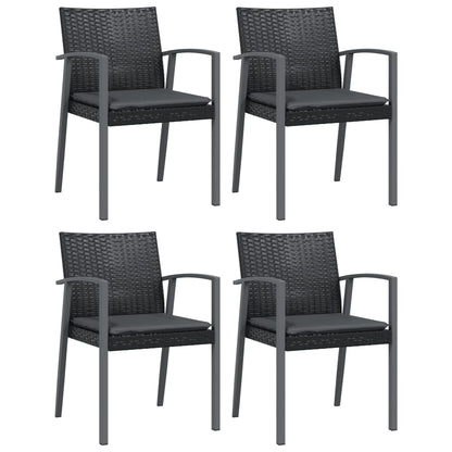 vidaXL 5-tlg. Garten-Essgruppe mit Kissen Poly Rattan und Stahl