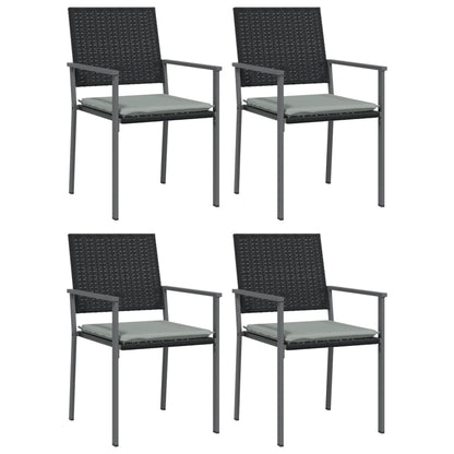 vidaXL 5-tlg. Garten-Essgruppe mit Kissen Poly Rattan und Stahl