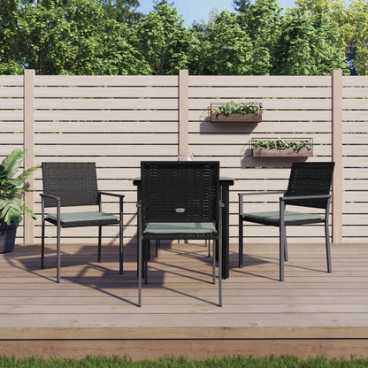 vidaXL 5-tlg. Garten-Essgruppe mit Kissen Poly Rattan und Stahl