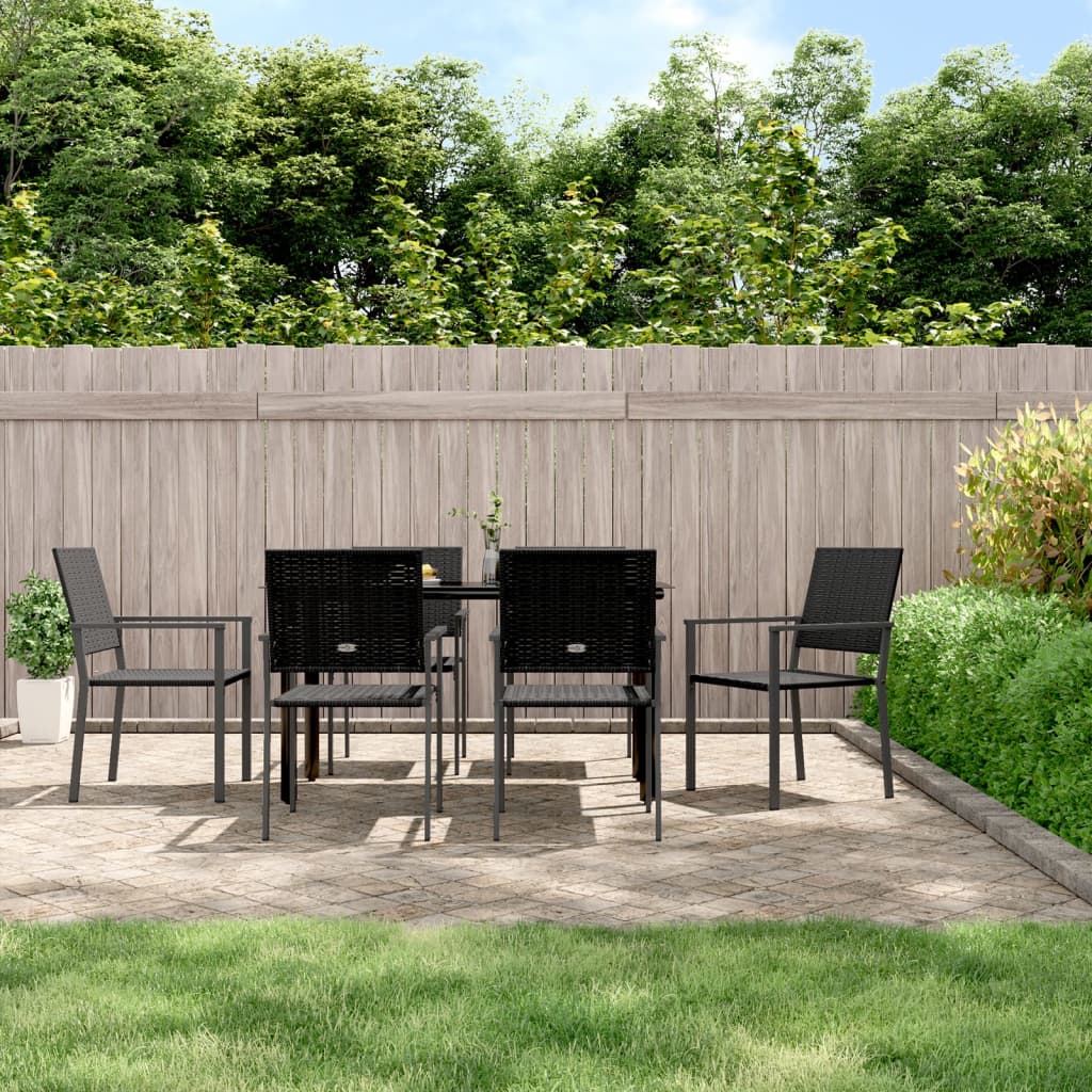vidaXL 7-tlg. Garten-Essgruppe Poly Rattan und Stahl