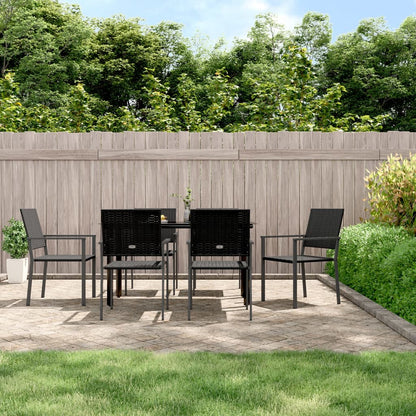 vidaXL 7-tlg. Garten-Essgruppe Poly Rattan und Stahl