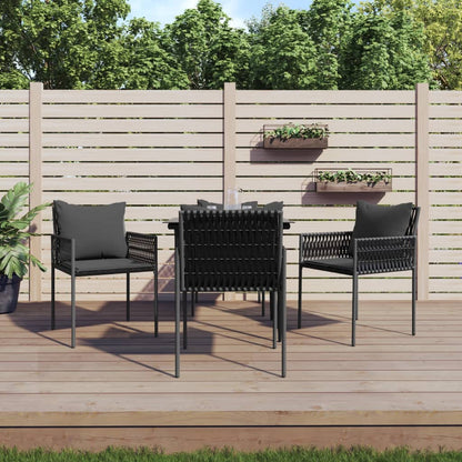 5-tlg. Garten-Essgruppe mit Kissen Poly Rattan und Stahl