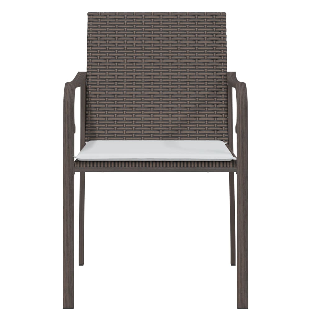 vidaXL Chaises de jardin avec coussins 4 pcs Marron 56x59x84 cm Résine tressée