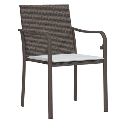 vidaXL Chaises de jardin avec coussins 6 pcs Marron 56x59x84 cm Résine tressée