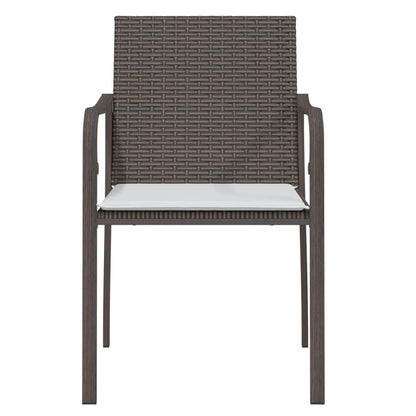 vidaXL Chaises de jardin avec coussins 6 pcs Marron 56x59x84 cm Résine tressée