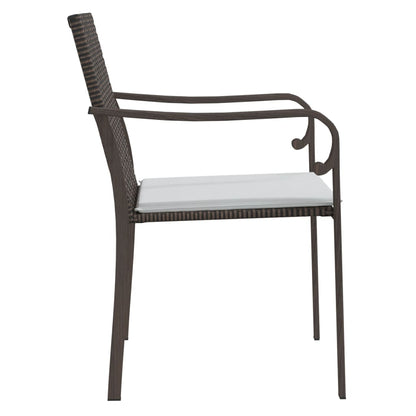 vidaXL Chaises de jardin avec coussins 6 pcs Marron 56x59x84 cm Résine tressée