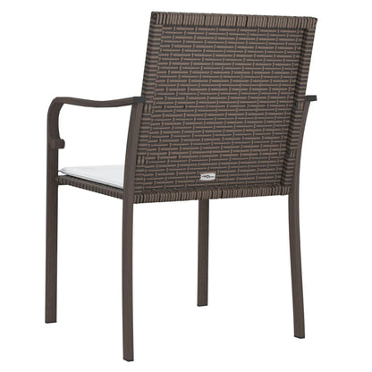 vidaXL Chaises de jardin avec coussins 6 pcs Marron 56x59x84 cm Résine tressée