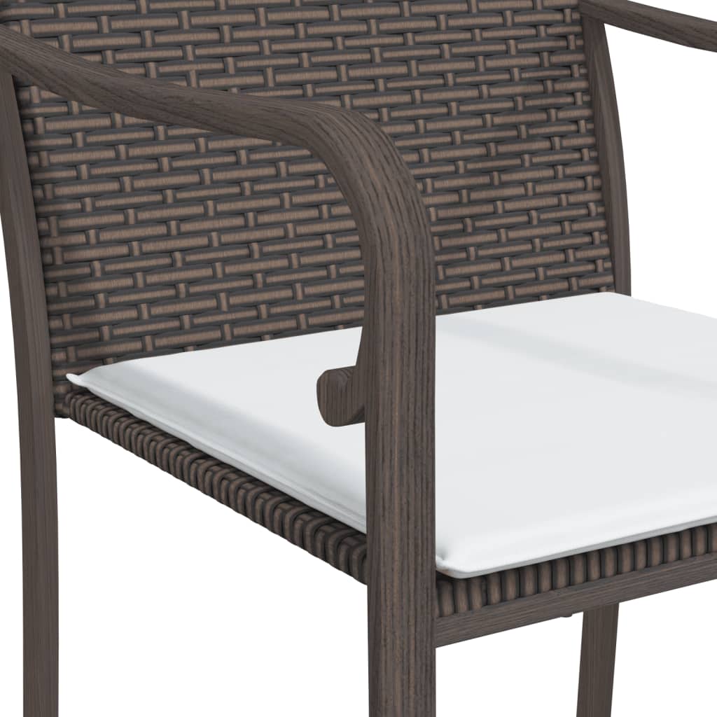vidaXL Chaises de jardin avec coussins 6 pcs Marron 56x59x84 cm Résine tressée