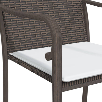 vidaXL Chaises de jardin avec coussins 6 pcs Marron 56x59x84 cm Résine tressée