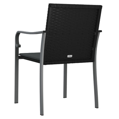 vidaXL Chaises de jardin avec coussins 6 pcs Noir 56x59x84 cm Résine tressée
