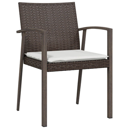vidaXL Chaises de jardin avec coussins 4 pcs Marron 56,5x57x83 cm Résine tressée