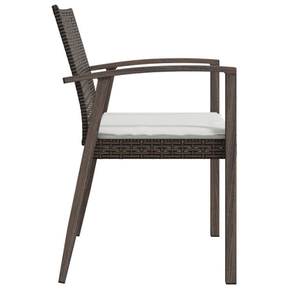 vidaXL Chaises de jardin avec coussins 4 pcs Marron 56,5x57x83 cm Résine tressée