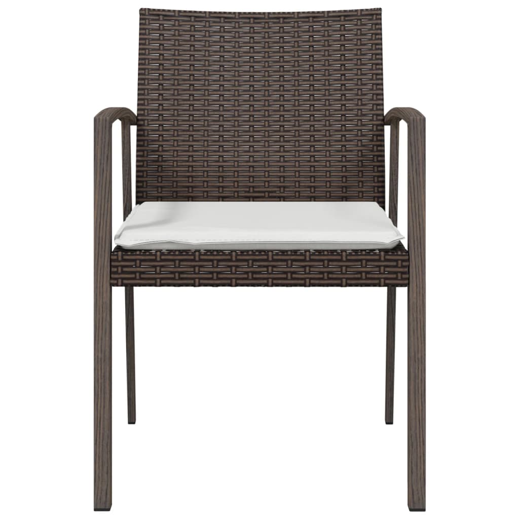 vidaXL Chaises de jardin avec coussins 6 pcs Marron 56,5x57x83 cm Résine tressée