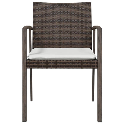 vidaXL Chaises de jardin avec coussins 6 pcs Marron 56,5x57x83 cm Résine tressée