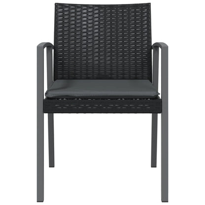 vidaXL Chaises de jardin avec coussins 4 pcs Noir 56,5x57x83cm Résine tressée