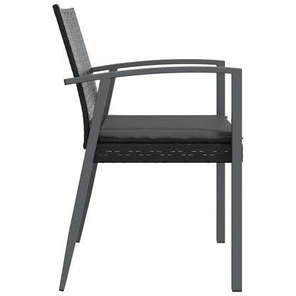 vidaXL Chaises de jardin avec coussins 6 pcs Noir 56,5x57x83cm Résine tressée