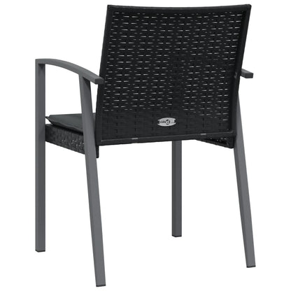 vidaXL Chaises de jardin avec coussins 6 pcs Noir 56,5x57x83cm Résine tressée