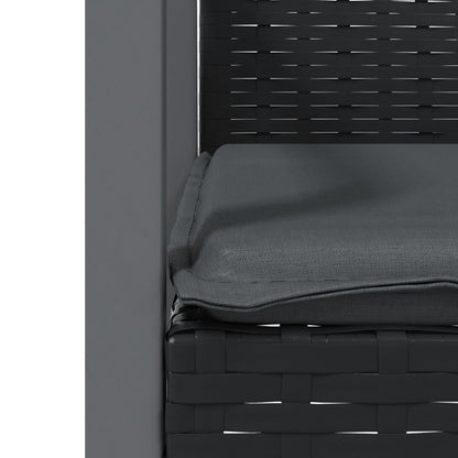 vidaXL Chaises de jardin avec coussins 6 pcs Noir 56,5x57x83cm Résine tressée