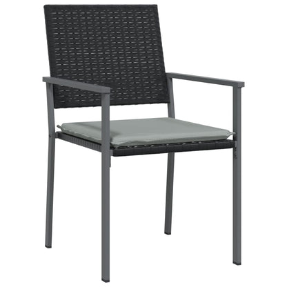 vidaXL Chaises de jardin avec coussins 4 pcs Noir 54x62,5x89cm Résine tressée
