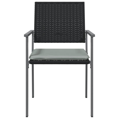 vidaXL Chaises de jardin avec coussins 4 pcs Noir 54x62,5x89cm Résine tressée
