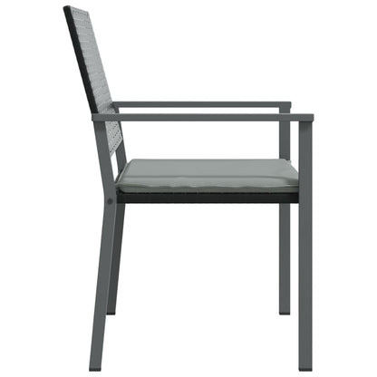 vidaXL Chaises de jardin avec coussins 4 pcs Noir 54x62,5x89cm Résine tressée