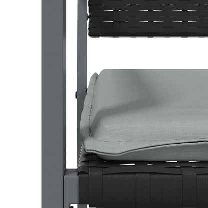 vidaXL Chaises de jardin avec coussins 4 pcs Noir 54x62,5x89cm Résine tressée